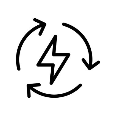 İnce çizgi üzerinde yenilenebilir enerji simgesi