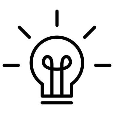 İnce çizgi stye içinde ampul simgesi