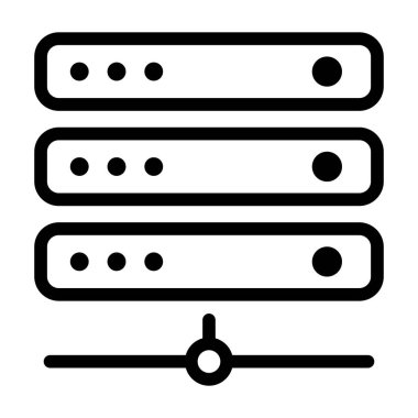 İnce çizgi stye ile sunucu satırı simgesi
