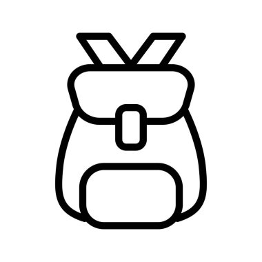 İnce çizgi stye içinde sırt çantası çizgisi simgesi