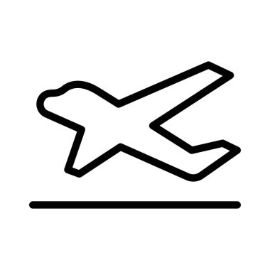 Uçak kalkış simgesi ince çizgi stye