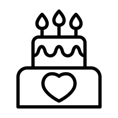 Düğün pastası çizgisi simgesi