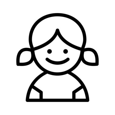 İnce çizgi stye kız simgesi