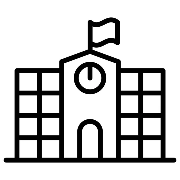 Шкільна Іконка Тонкій Лінії — стоковий вектор
