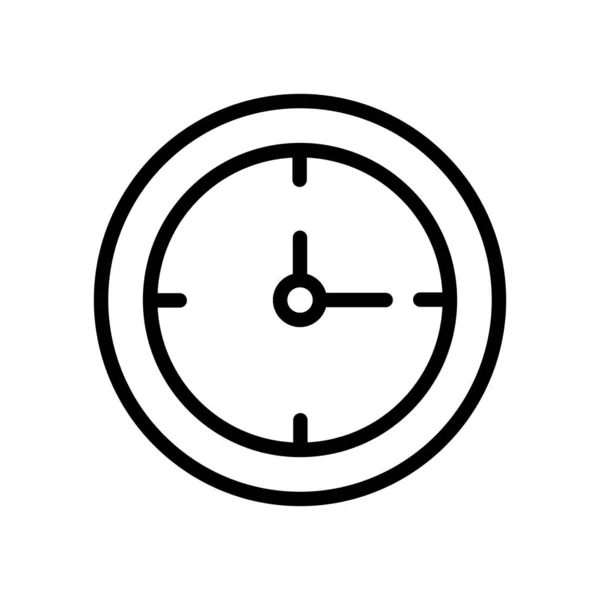Icono Reloj Pared Stye Línea Delgada — Archivo Imágenes Vectoriales