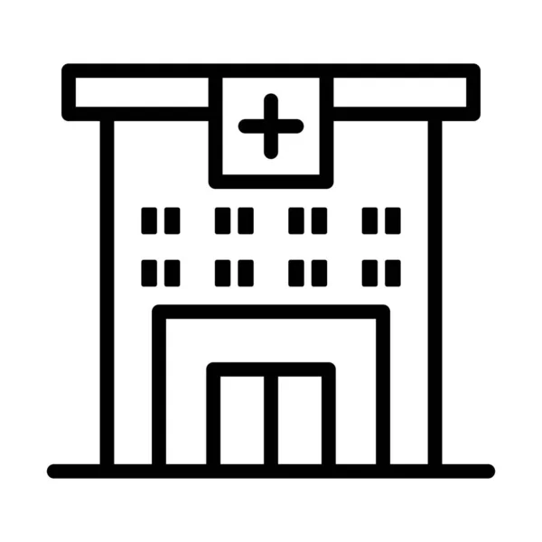 Icono Del Hospital Stye Línea Delgada — Archivo Imágenes Vectoriales