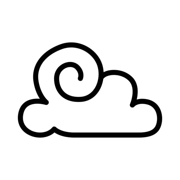 Icono Nube Stye Línea Delgada — Vector de stock