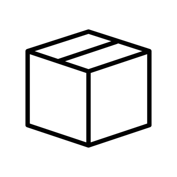Box Symbol Dünnem Linienstil — Stockvektor
