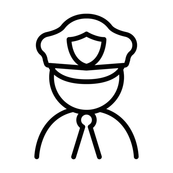 Icono Guardia Seguridad Stye Línea Delgada — Archivo Imágenes Vectoriales