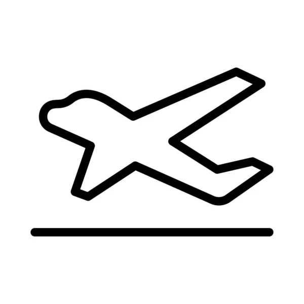 Ícone Decolagem Avião Stye Linha Fina — Vetor de Stock