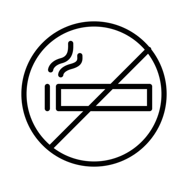 細い線状の禁煙エリアアイコン — ストックベクタ