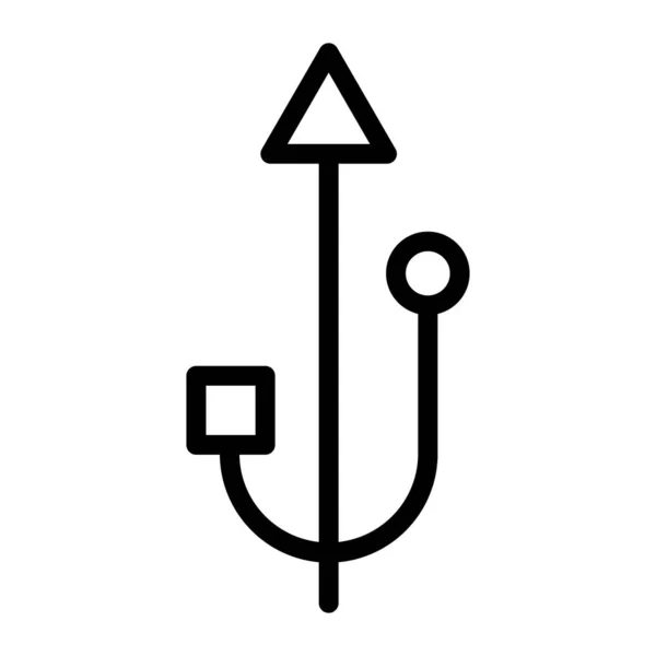 Icône Usb Ligne Mince Stye — Image vectorielle