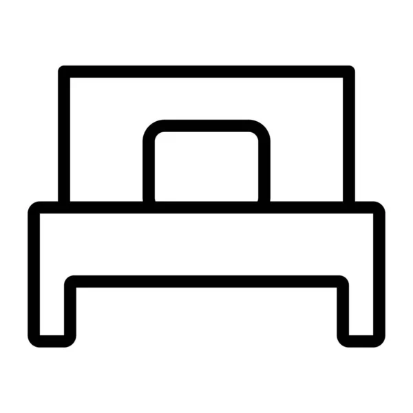 細い線状のシングルベッドアイコン — ストックベクタ
