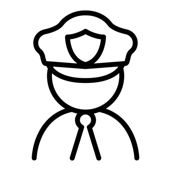 Ikon Policeman Dalam Garis Stye Tipis - Stok Vektor
