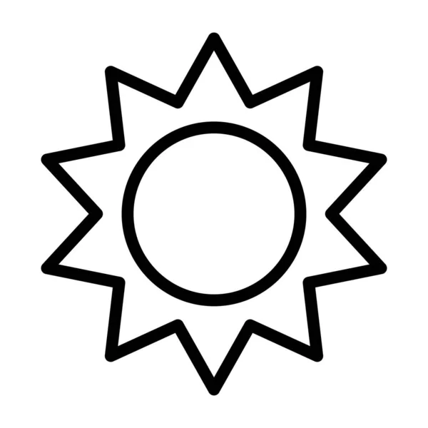 Icône Lumière Soleil Ligne Mince Stye — Image vectorielle