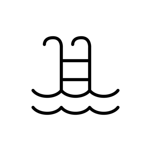 Swimming Pool Icon Thin Line Stye — Stock Vector
