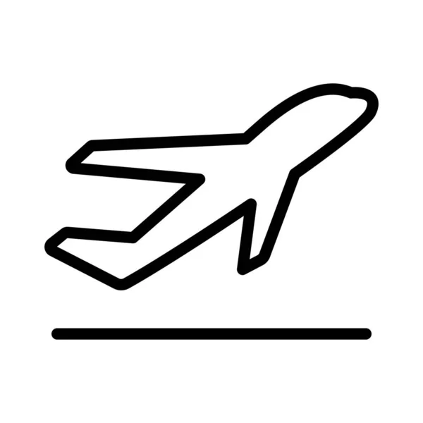 Flugzeug Ikone Dünnen Linienstil — Stockvektor