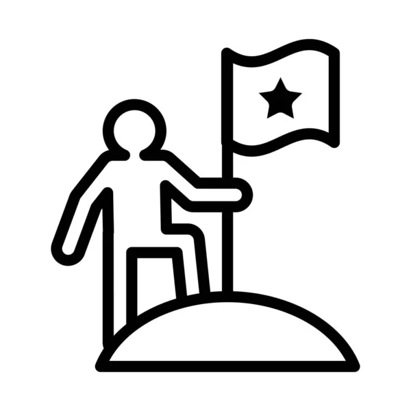 Ikone Der Wanderlinie Dünnen Linienstil — Stockvektor