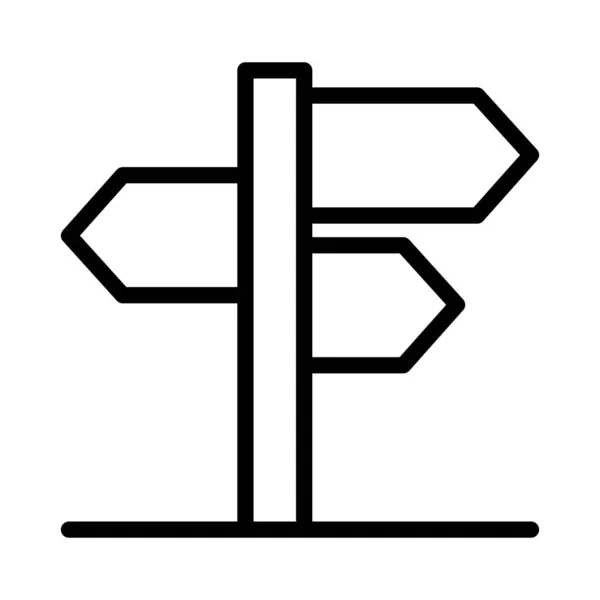 Straßenschild Ikone Dünnem Linienstil — Stockvektor