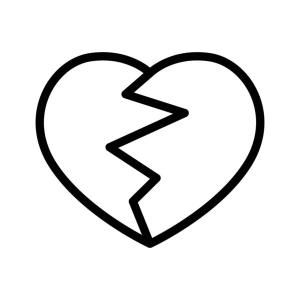Σπασμένη Γραμμή Της Καρδιάς Εικονίδιο Λεπτή Γραμμή Σίκαλη — Διανυσματικό Αρχείο