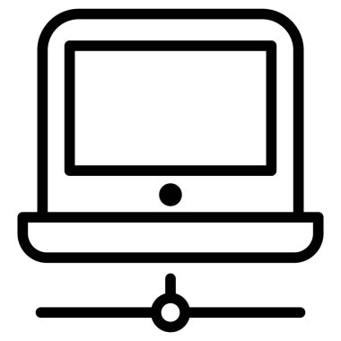 İnce çizgi stye dizüstü bilgisayar çizgisi simgesi