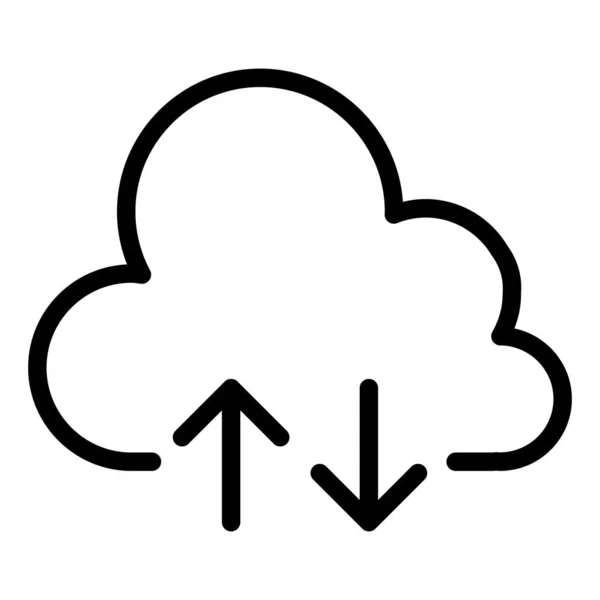 Icono Línea Computación Nube — Vector de stock
