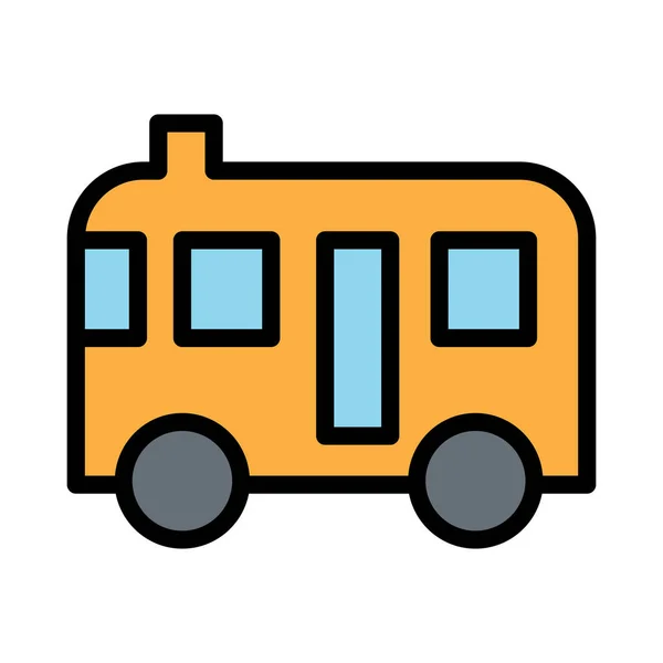 Bus Color Line Icon — Stock Vector