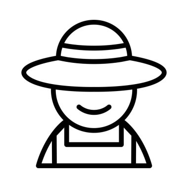 İnce çizgi biçiminde çiftçi simgesi