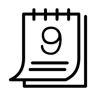 İnce çizgi biçiminde takvim simgesi