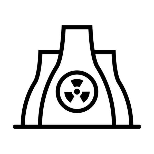 Icono Planta Energía Nuclear Estilo Línea Fina — Archivo Imágenes Vectoriales