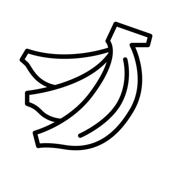 Bananen Ikone Dünnschichtstil — Stockvektor