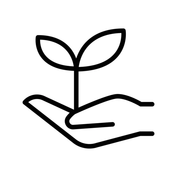 Plantering Ikon Tunn Linje Stil — Stock vektor