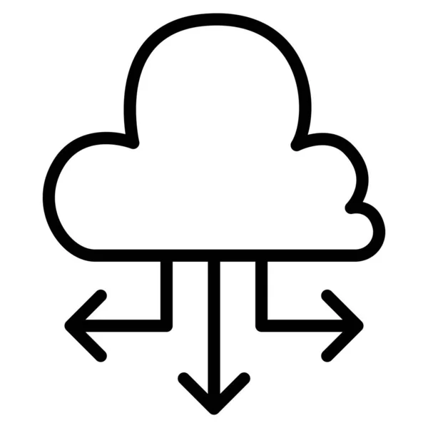Icono Computación Nube Estilo Línea Delgada — Vector de stock