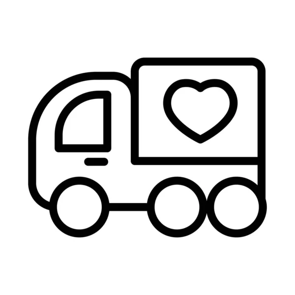 Spenden Truck Ikone Auf Dünnem Grat — Stockvektor