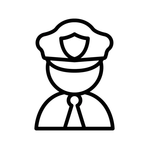 Icono Policía Tráfico Estilo Línea Delgada — Vector de stock