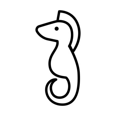 İnce çizgi biçiminde deniz atı simgesi