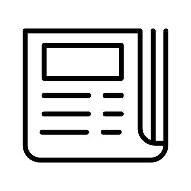 İnce satır biçiminde gazete simgesi