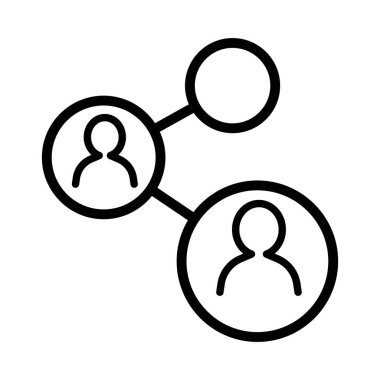 İnce çizgi biçiminde sosyal ağ simgesi