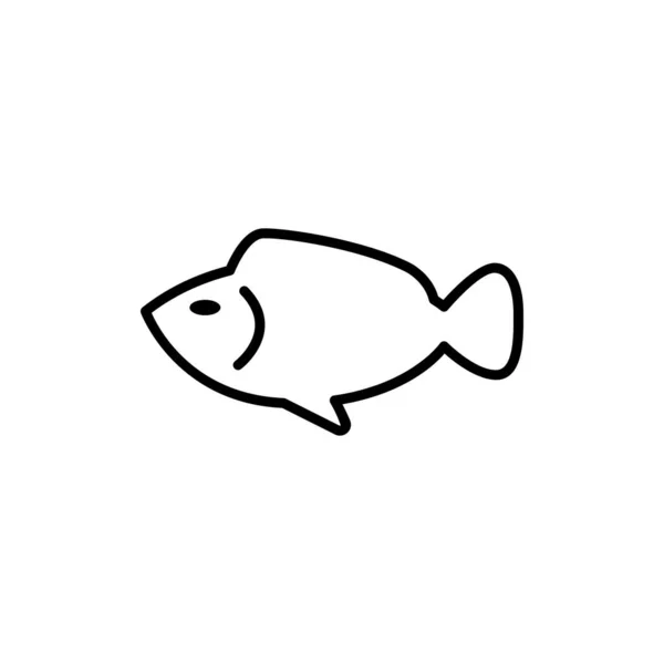 Иконка Рыбы Стиле Тонкой Линии — стоковый вектор