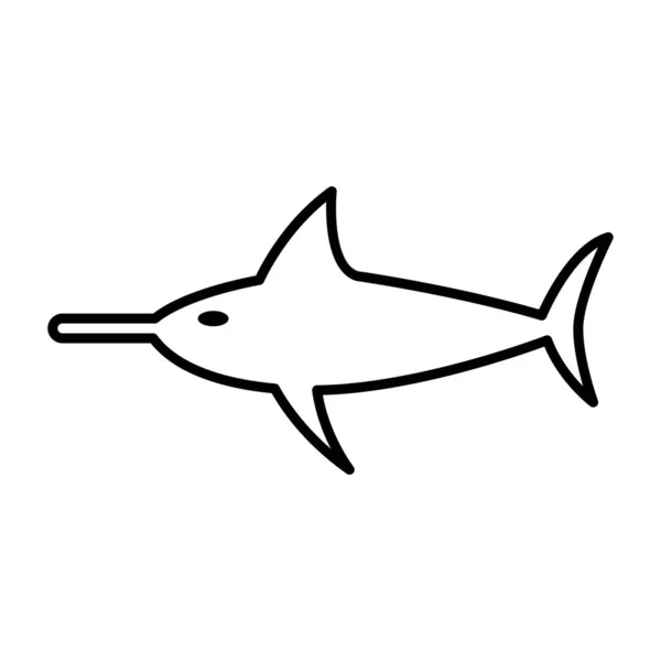 Swordfish Icon Thin Line Style — Stock Vector