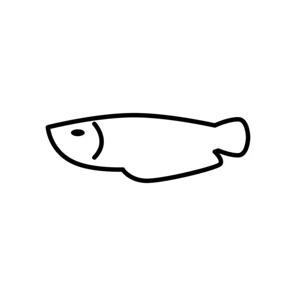 Lachsfisch Ikone Dünnstrich Stil Dünnstrich Stil — Stockvektor