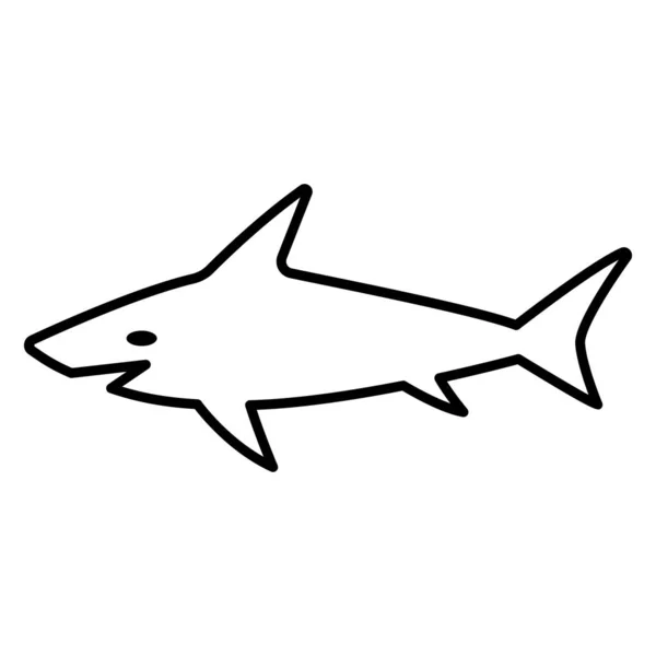 細い線状のサメのアイコン — ストックベクタ