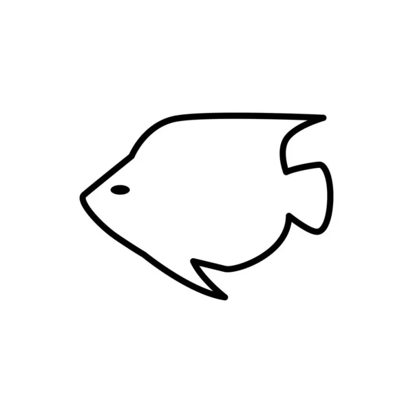 細い線状の蝶魚のアイコン — ストックベクタ