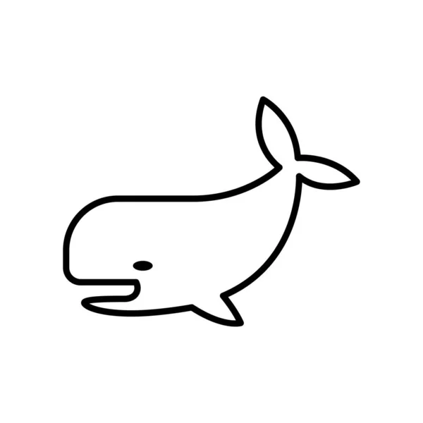 Icône Baleine Dans Style Ligne Mince — Image vectorielle