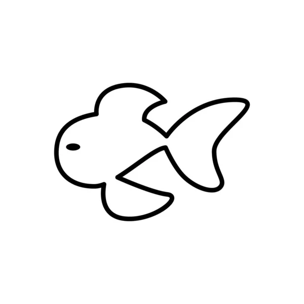 Goldene Fisch Ikone Dünnschichtstil — Stockvektor