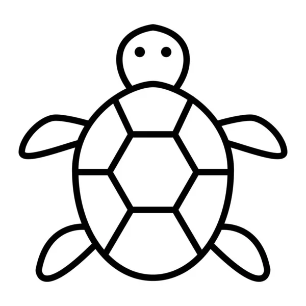 Schildkröten Ikone Dünnschichtstil — Stockvektor