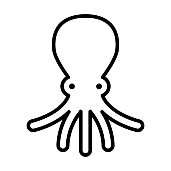 Ícone Octopus Estilo Linha Fina — Vetor de Stock