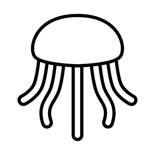 Иконка Медузы Стиле Тонкой Линии — стоковый вектор