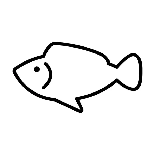 細い線状の魚のアイコン — ストックベクタ