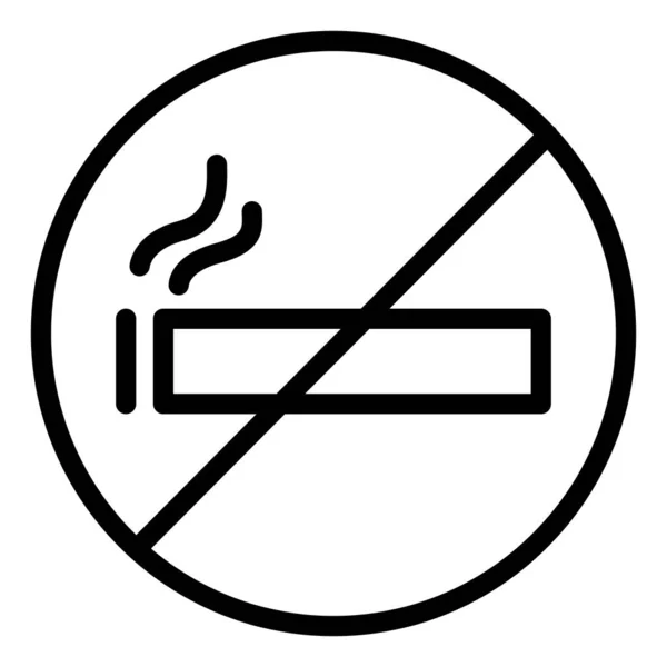 Icône Zone Non Fumeurs Dans Style Ligne Mince — Image vectorielle